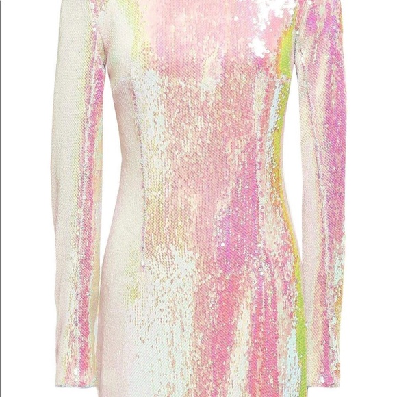 BALMAIN iridescent satin crepe dress - Picture 5 of 8